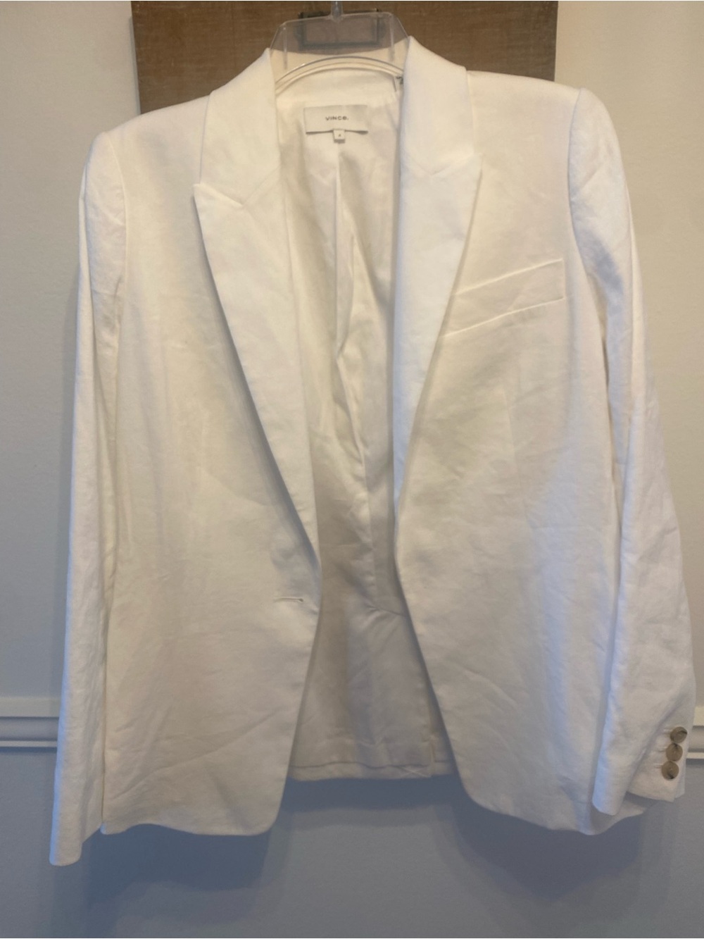NWOT Vince White Linen Blend Tailored Blazer Jacket Size 4 $568 GOING GONE ☎️